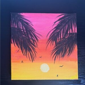 Sunset Palm Canvas Art